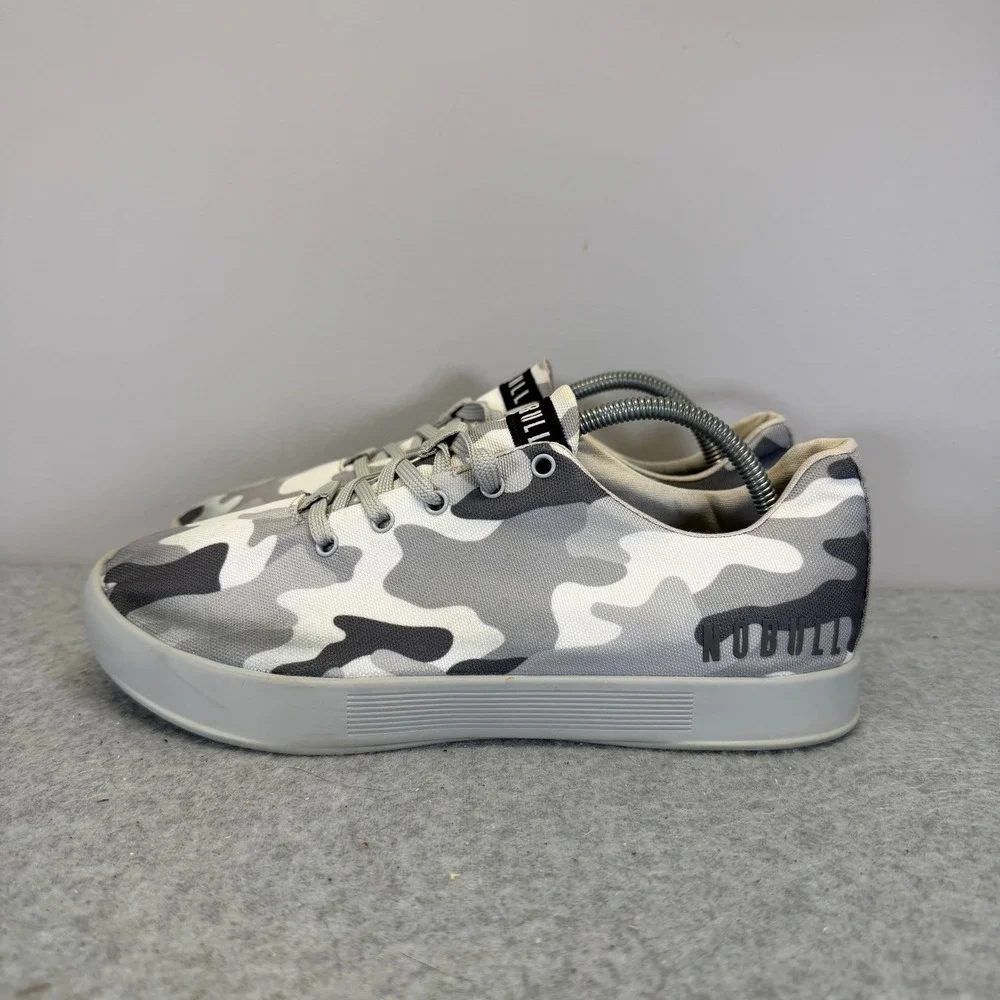 NOBULL Womens Shoes Size 8.5 Canvas Trainer Camo Grey White Athletic Sneakers